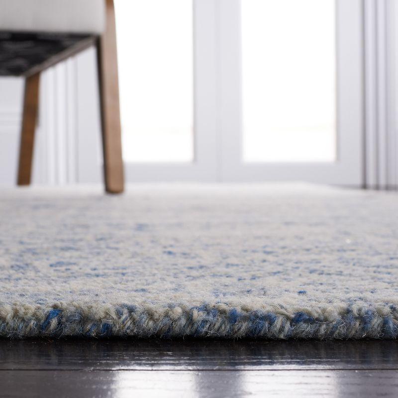 Hand-Tufted Blue Wool Square Area Rug