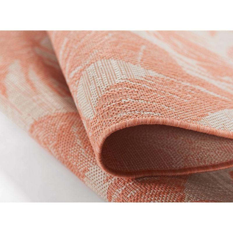 Momeni 6'6"x9' Riviera Grayson Area Rug Coral: Geometric Pattern, Indoor/Outdoor, Low Pile, Polypropylene, Machine Made
