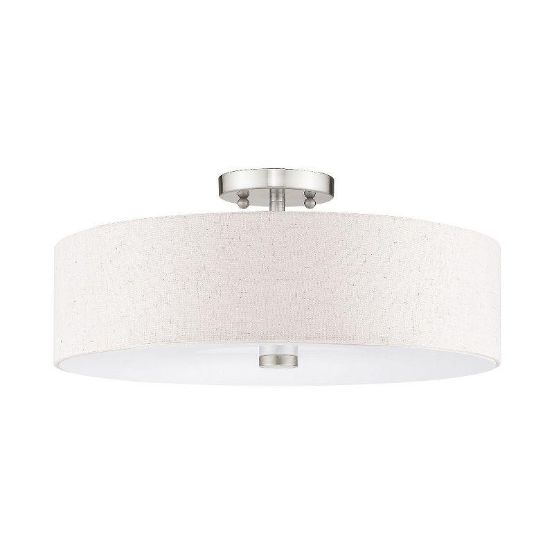 Livex Lighting Meridian 4 - Light Semi-Flush Mount in  Brushed Nickel