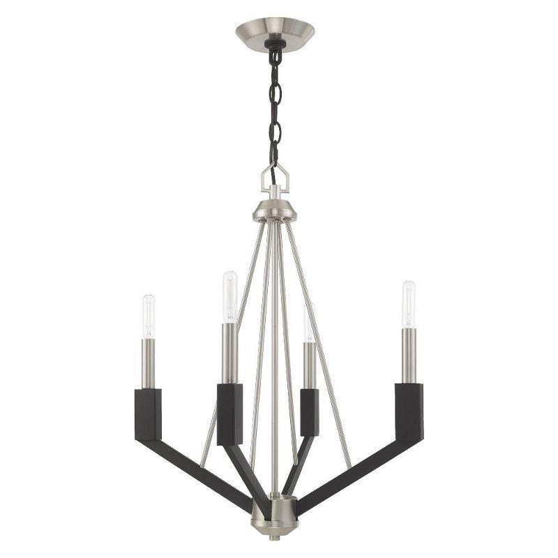 Livex Lighting Beckett 4 - Light Chandelier in  Brushed Nickel/Black