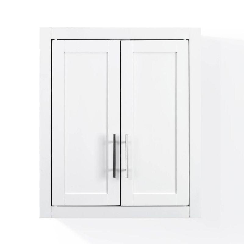 Savannah 31" White MDF Wall-Mounted Bathroom Cabinet with Chrome Hardware