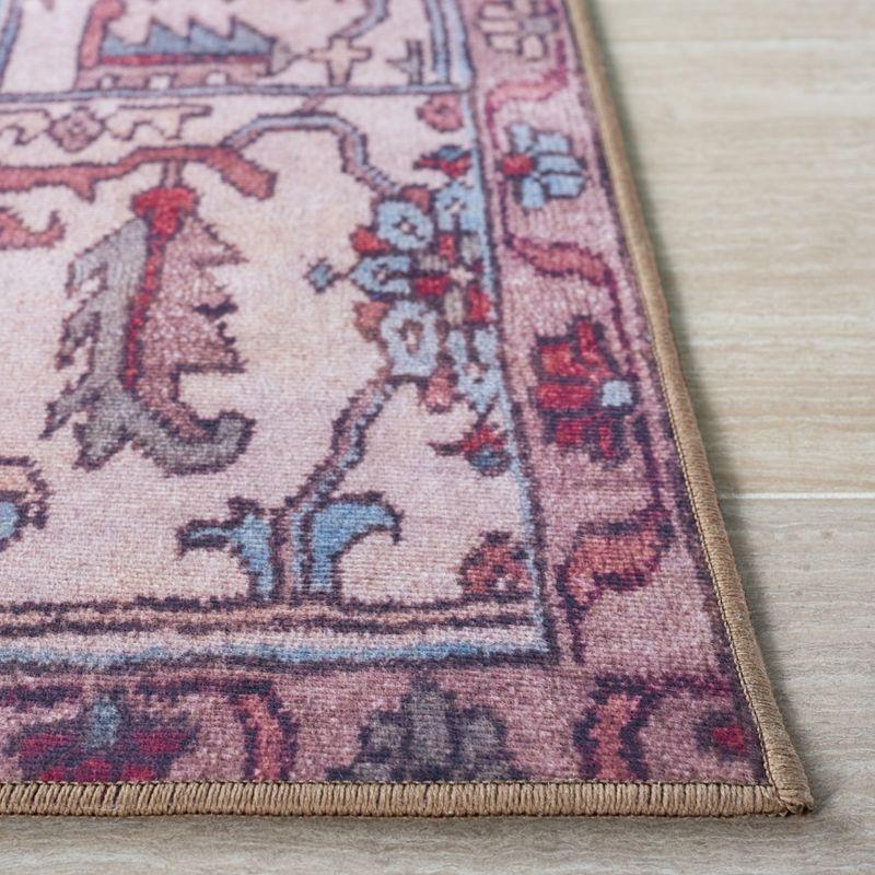 Tucson Vintage Persian TSN106 Power Loomed Machine Washable Skid-Resistant Indoor Runner Rug - Red/Beige - 2'6"x12' - Safavieh