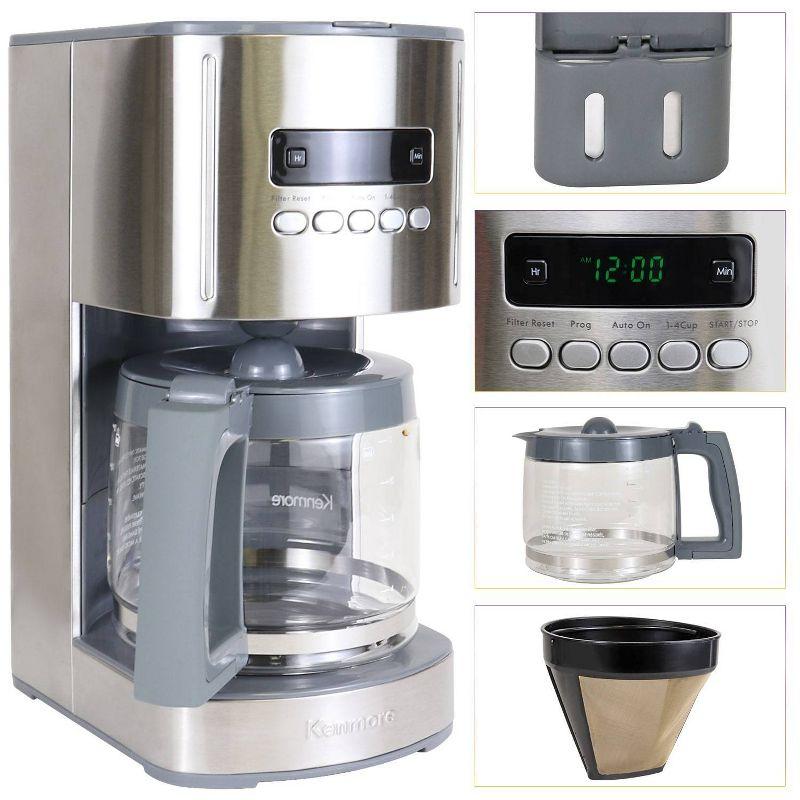 Kenmore Kenmore 12 Cup Programmable Coffee Maker, Stainless Steel, with Reusable Filter KKCM12S