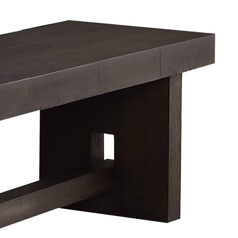 Acme Furniture Haddie Bench Distressed Walnut: Rectangular Wood Frame, Nailhead Trim, Seats 2