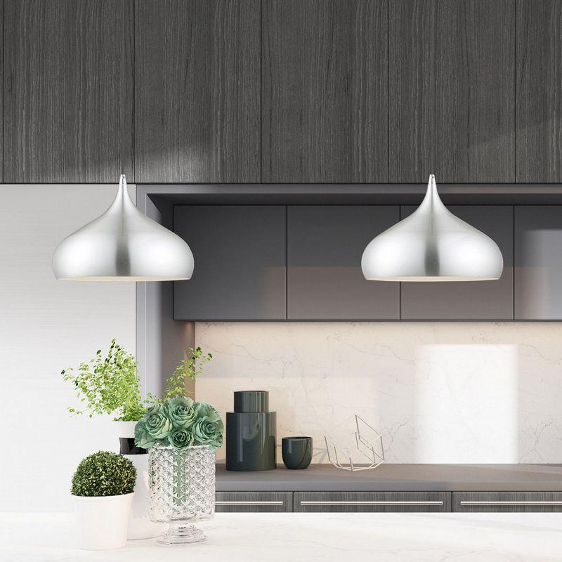 Livex Lighting Metal Shade 1 - Light Pendant in  Brushed Aluminum