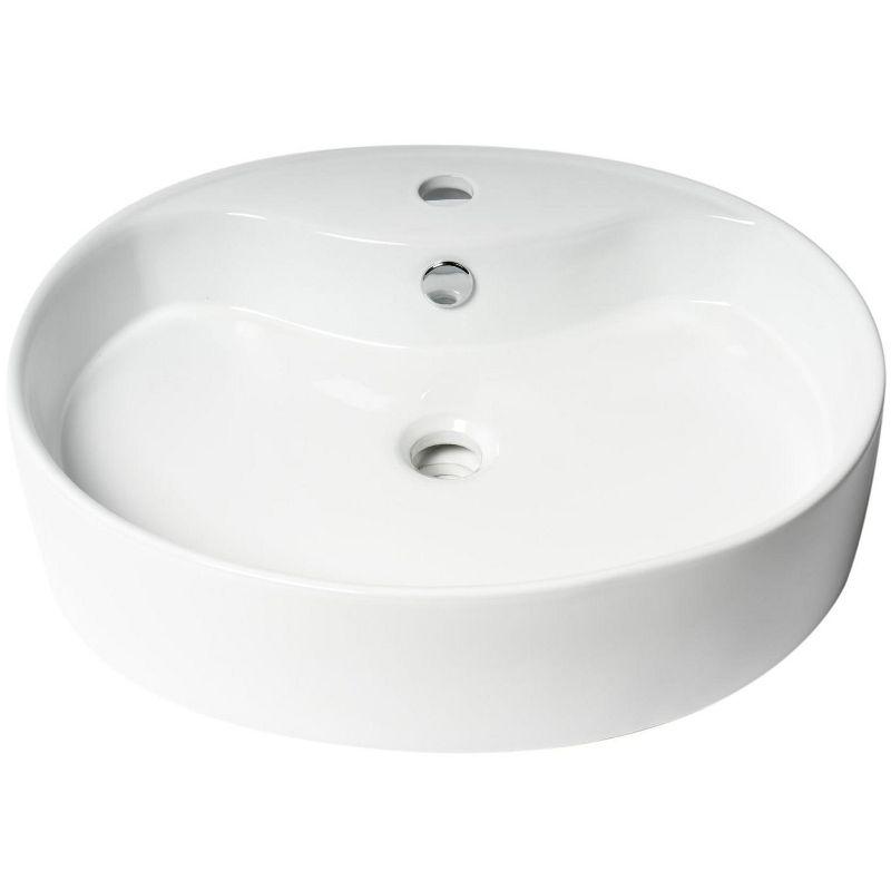 Alfi Brand 18.13'' White No Oval Bathroom Sink with Overflow