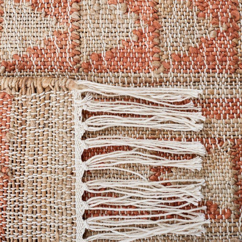 Natural and Rust Wool Handmade 8' x 10' Area Rug