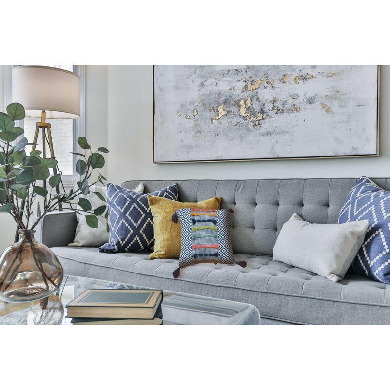 C&F Home Clara Ciara Woven and Tufted Decorative Throw Pillow With Tassels