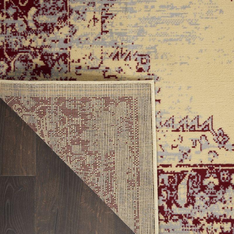Nourison Grafix GRF14 Indoor Area Rug - Cream/Red 2'3" x 7'6"