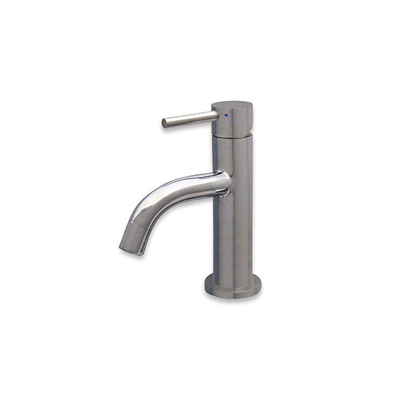 Whitehaus Collection WHS1010-SB-PSS Whitehaus Collection Stainless Steel Single Lever Bathroom Faucet with Pop-up Drain