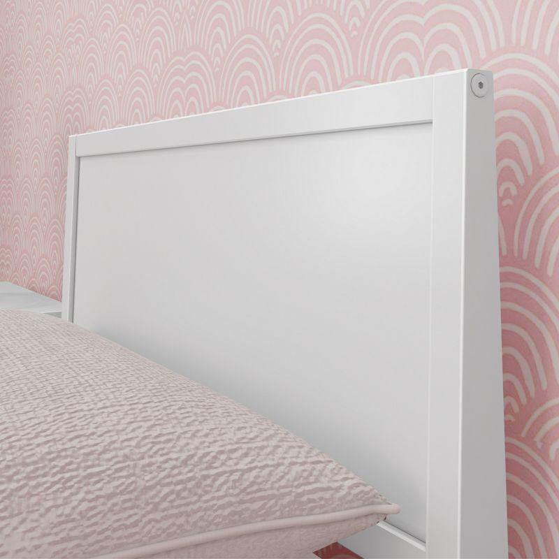 Max & Lily Twin Bed Frame, Solid Wood Classic Platform Bed with Panel Headboard for Kids
