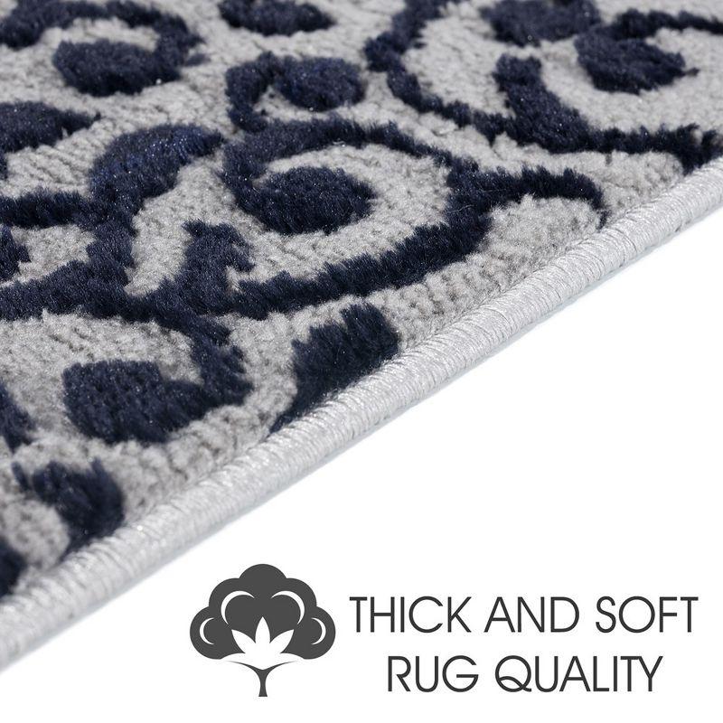 Sussexhome Leaves Collection Non-Slip Carpet Stair Treads for Wooden Steps, 9" X 28" , Pack of 15, Navy