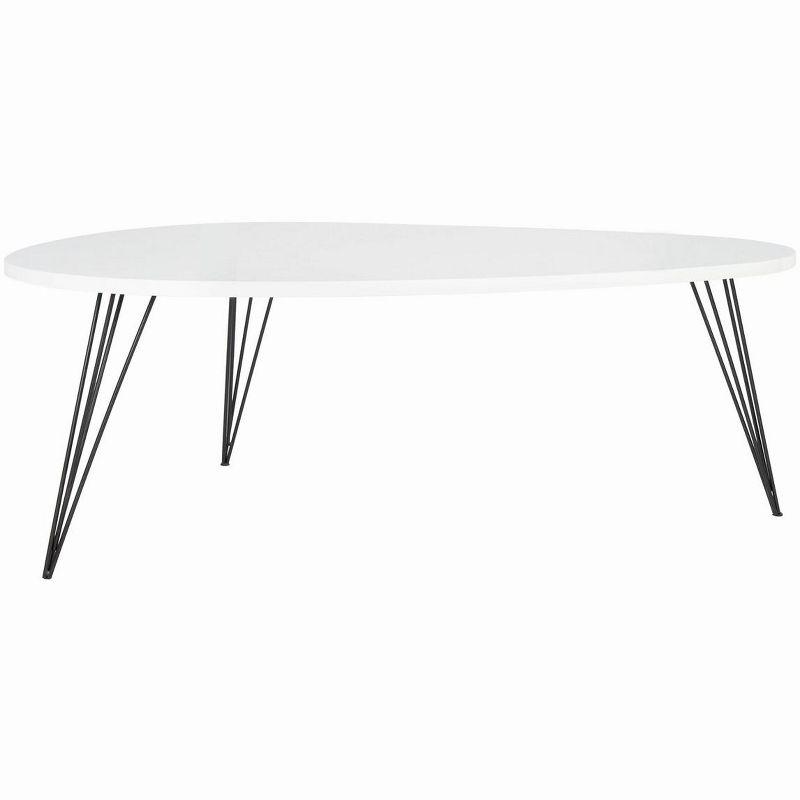 Wynton Triangular Black & White Wood Coffee Table - 44"