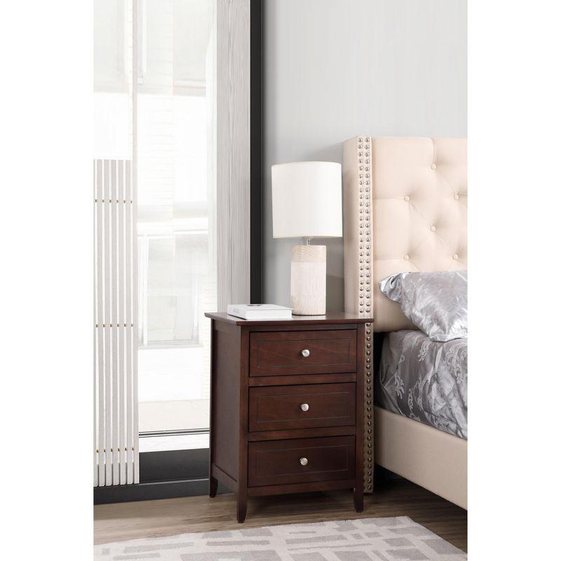 Passion Furniture Daniel 3-Drawer Cappuccino Nightstand (25 in. H x 19 in. W x 15 in. D)