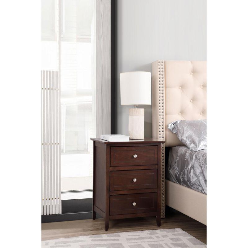 Passion Furniture Daniel 3-Drawer Nightstand (25 in. H x 19 in. W x 15 in. D)