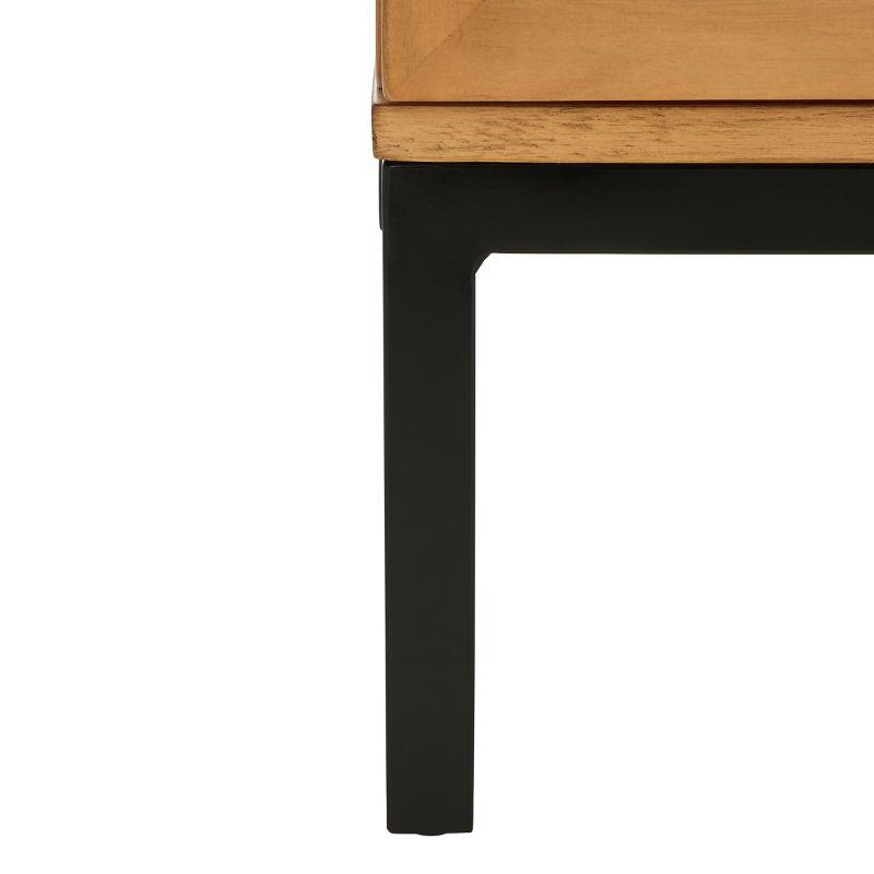 Zadie 2 Shelf Rattan Media Stand - MED5009 - Natural/Black - Safavieh