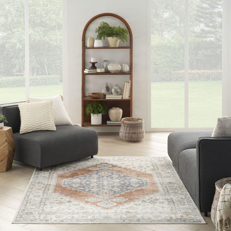 Nourison Astra Machine Washable Vintage Persian Indoor Rug Grey/Multi 4' x 6'