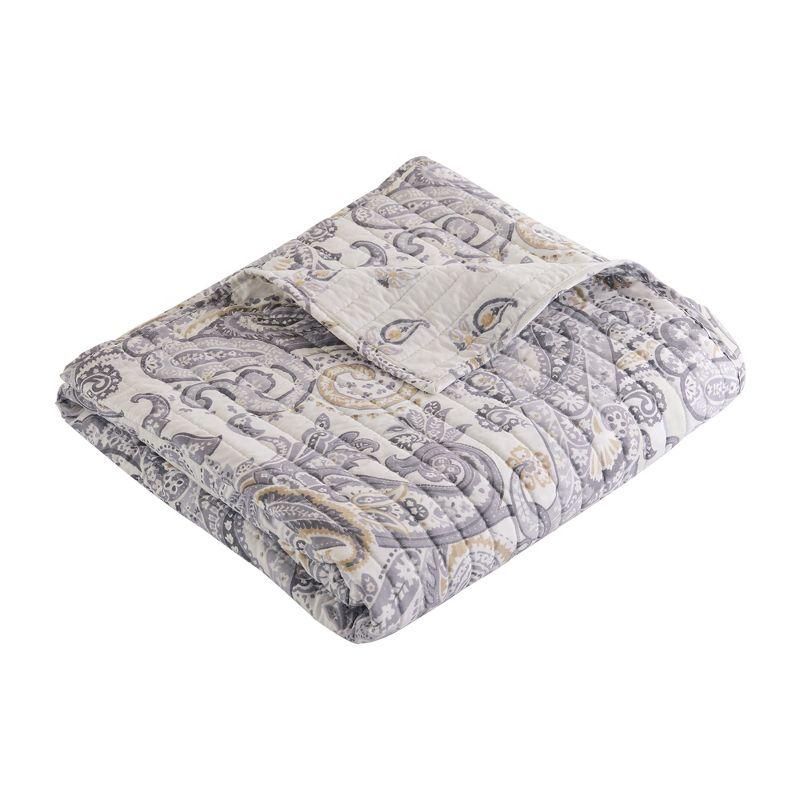 Maribelle Paisley Quilted Throw Grey - Levtex Home