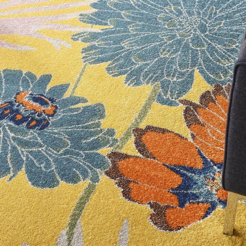 Nourison Allur Oversized Flowers Indoor Area Rug Yellow Multicolor 7'10" x 9'10"