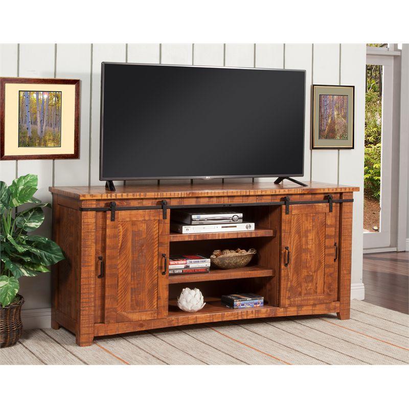 Omaha 65" Solid Wood TV Stand Honey Tobacco Finish - Martin Svensson Home