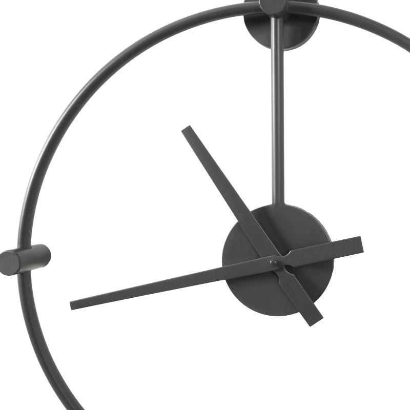 Lidor 24" Charcoal Gray Iron Minimalist Wall Clock