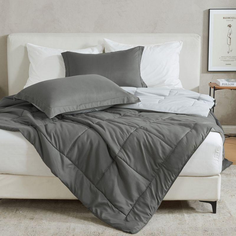 FreshFolds Reversible Microfiber Comforter Set with Shams