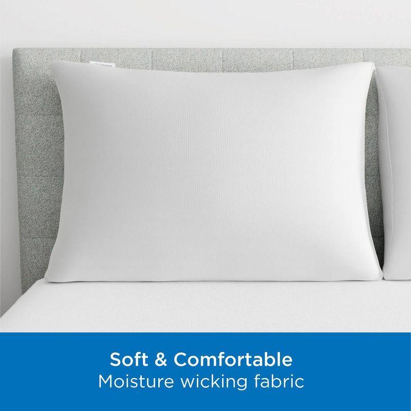 King Maximum Bed Bug and Allergy Protection Pillow Protector White - AllerEase: Hypoallergenic, Zippered, Moisture-Wicking Fabric