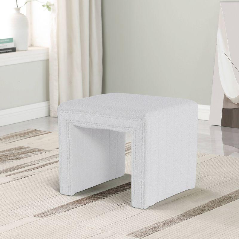 Hokku Designs Modern Channel Tufted Ottoman for Living Room & Bedroom