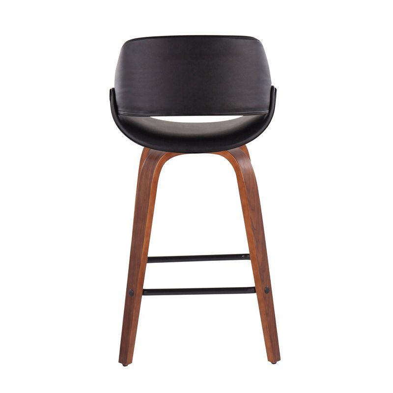 Set of 2 Fabrico Counter Height Barstools with Swivel Walnut/Black - LumiSource: Upholstered, 250lbs Capacity