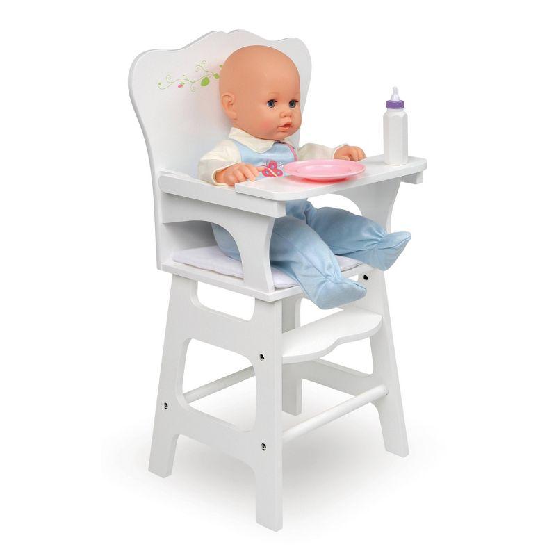 Badger Basket Doll High Chair with Padded Seat - White Rose