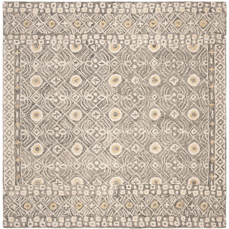 Micro-Loop MLP801 Hand Tufted Indoor Area Rug - Charcoal/Ivory - 5'x5' - Safavieh