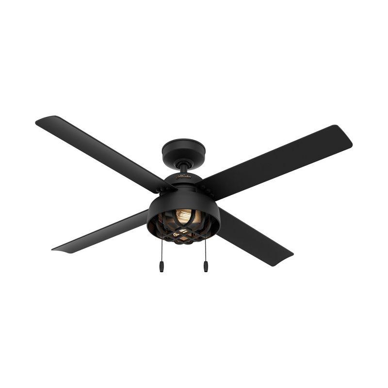 52" Spring Mill 4 - Blade Damp Rated Ceiling Fan With LED Light Kit And Pull Chain