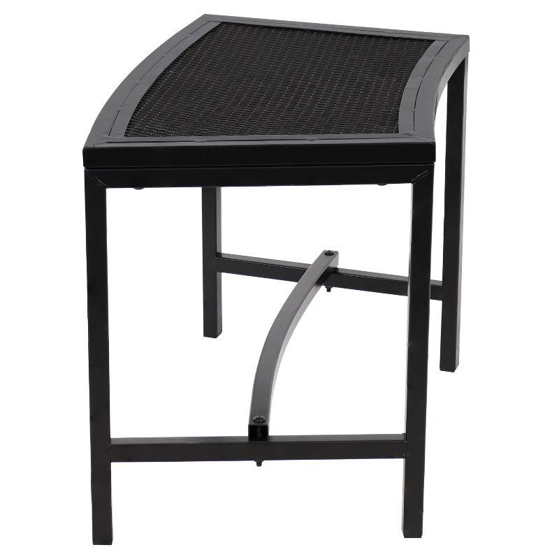 Sunnydaze Outdoor Lightweight and Portable Metal Patio Side End Table or Backless Bench Seat with Mesh Top - 23"