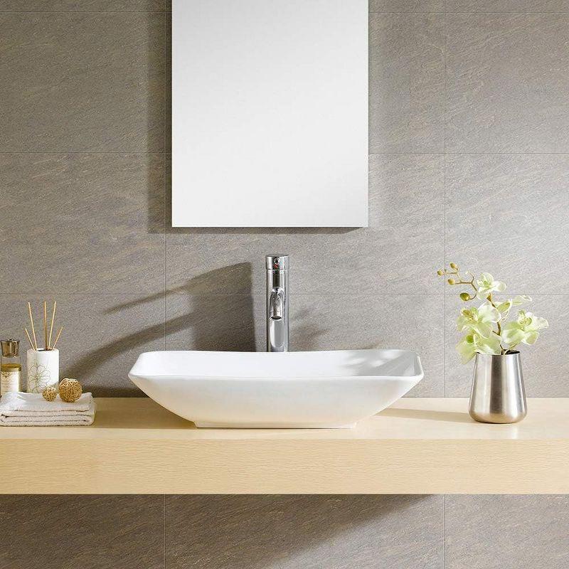 Fine Fixtures Rectangular Vessel Bathroom Sink Vitreous China