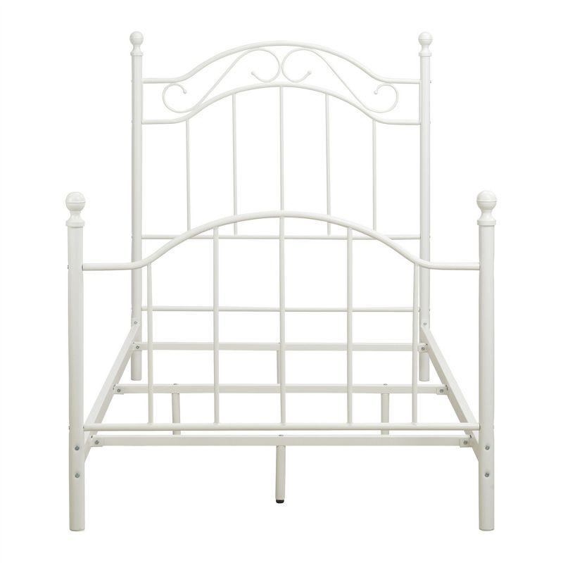 RealRooms Marlo Metal Bed Frame, Twin, White