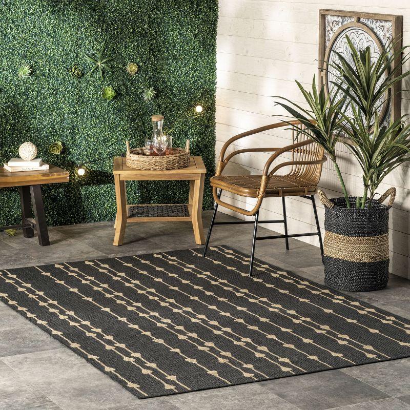 Charcoal Synthetic 62"x24" Easy-Care Indoor/Outdoor Rug