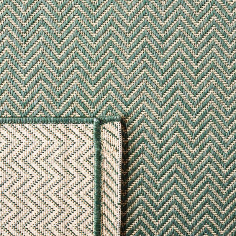 Courtyard CY8022 Power Loomed Indoor and Outdoor Area Rug - Dark Green/Beige - 5'3"x7'7" - Safavieh