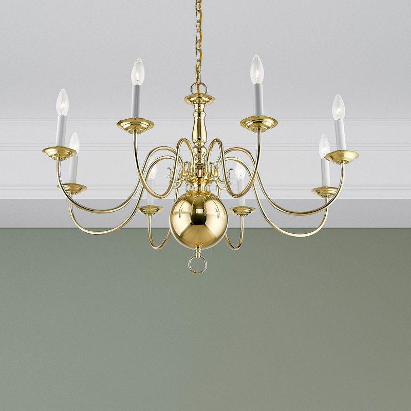 Livex Lighting Williamsburgh 8 - Light Chandelier in  Polished Brass