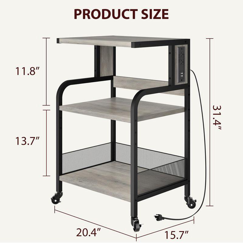 Printer Stand with Power Outlets and USB Charging Ports