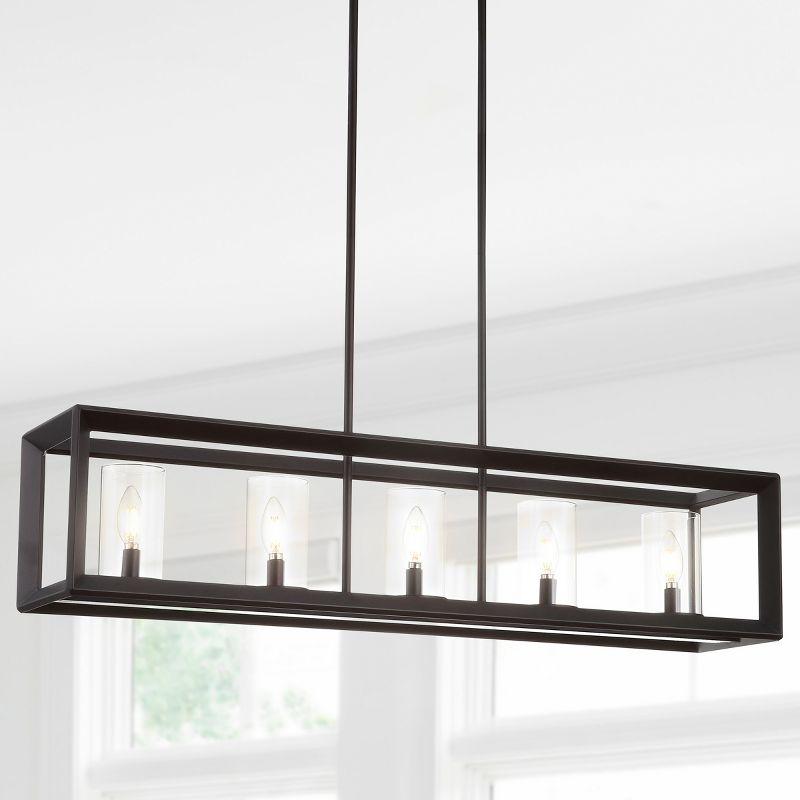 JONATHAN Y Anna Linear 5-light Metal/Glass LED Pendant