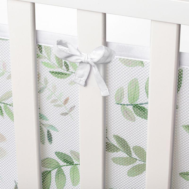 Sweet Jojo Designs + BreathableBaby Breathable Mesh Crib Liner Boy or Girl Gender Neutral Unisex Botanical Green and White