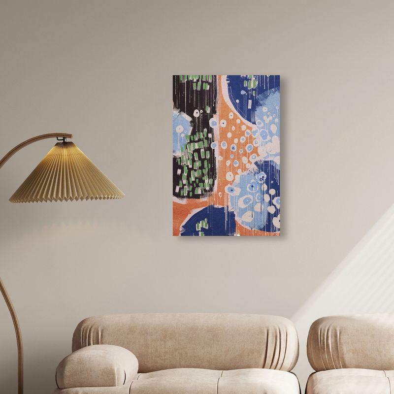 Art Remedy Raining Colors Retro Abstract Wall Art, 20" x 30", Gallery Wrapped
