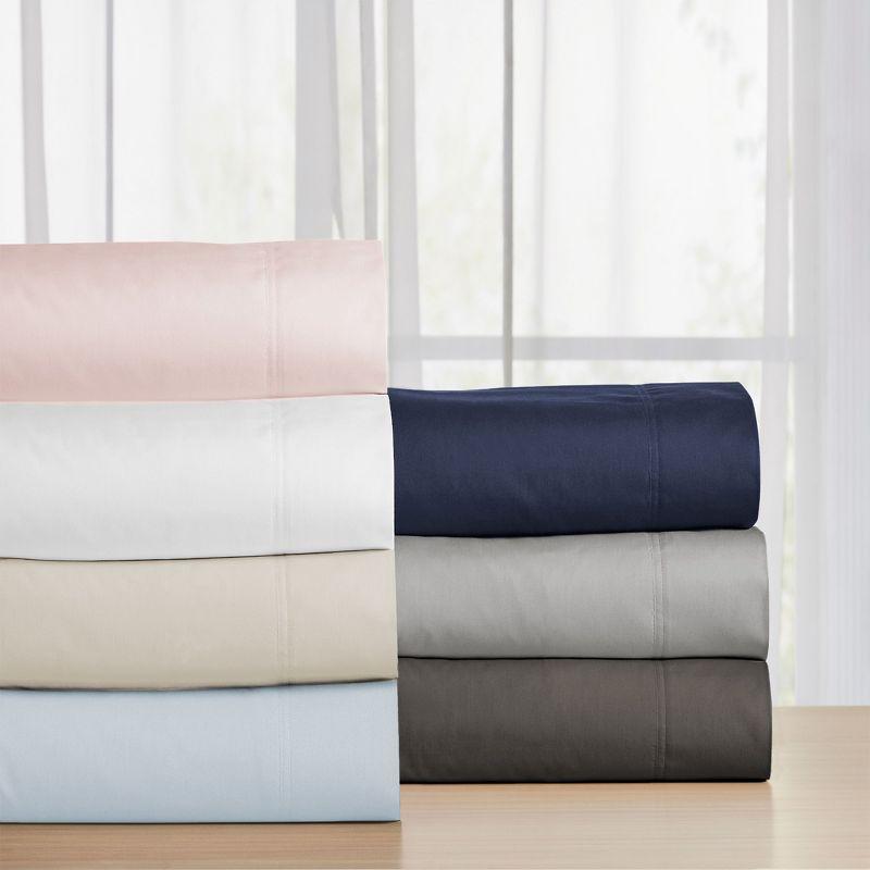 Soft, Crisp and Breathable Fitted Sheet Only, Organic Cotton Fitted Sheet| Fully Elasticized with Deep Pockets by California Design Den - Gray, Full