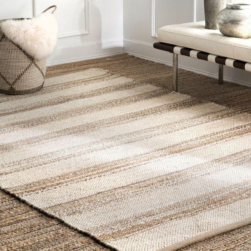 Lauren Liess x Rugs USA Natural Ren Striped Jute Area Rug