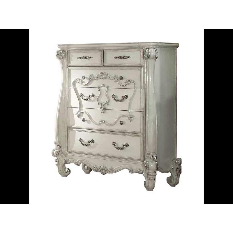 47" Versailles Bedroom Sets Bone White - Acme Furniture: Royal Style, 5-Drawer Storage