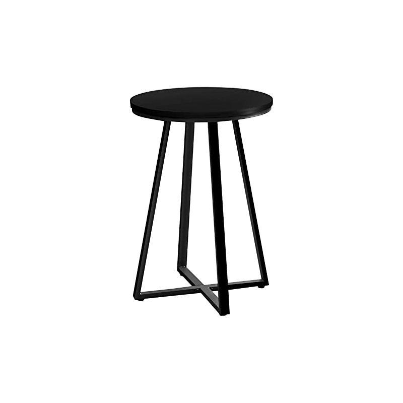 17 Stories Accent Table, Side, Round, End, Nightstand, Lamp, Living Room, Bedroom, Laminate, Black Metal, Contemporary, Modern