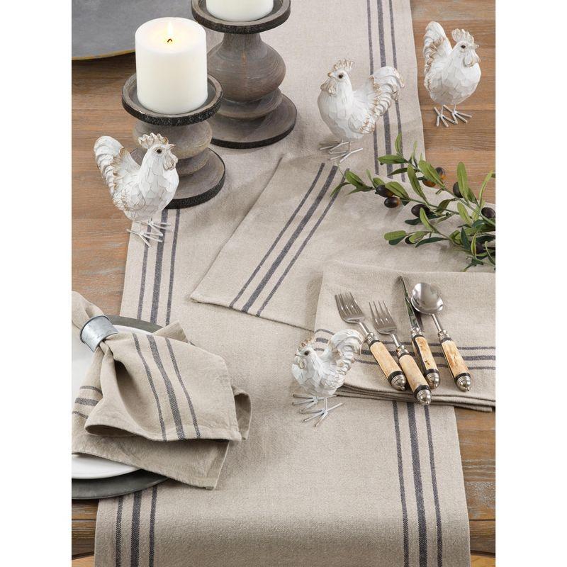 Natural Linen Striped Rectangle Placemats Set of 4