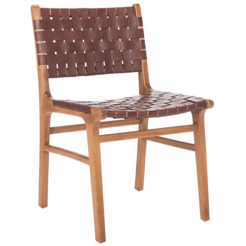 Taika Woven Leather Dining Chair (Set of 2)  - Safavieh