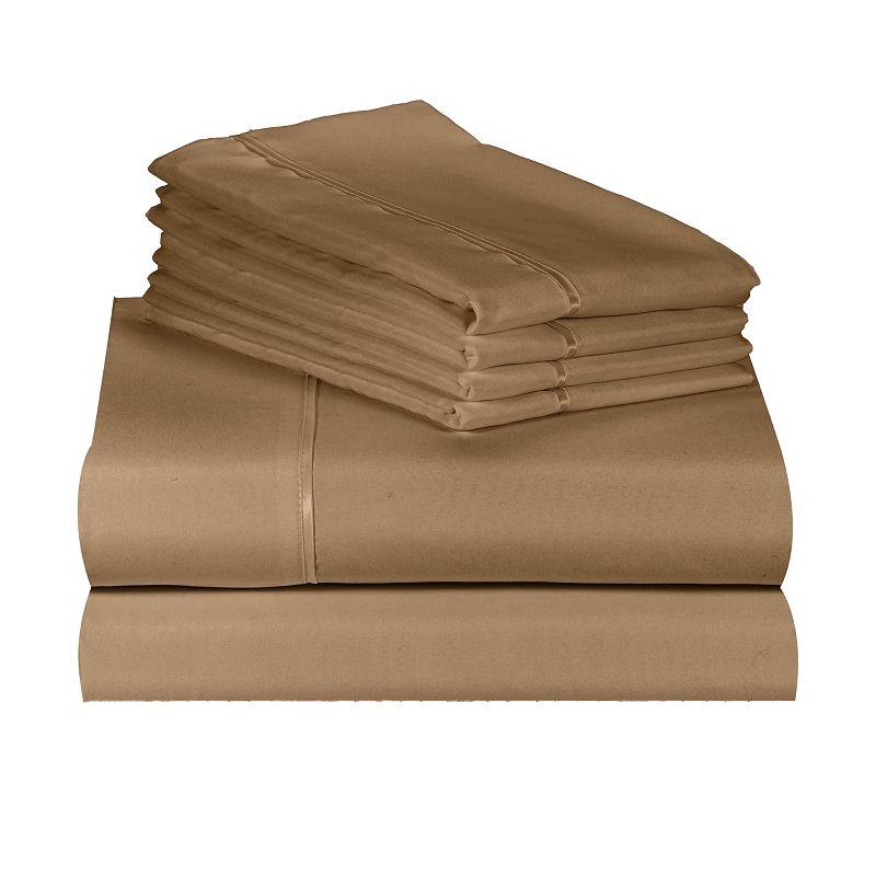 LuxClub Full Size Dark Khaki Bamboo Microfiber Sheet Set