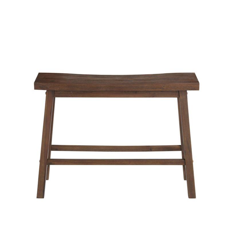 Sonoma Rustic Chestnut Wire-Brush Saddle Bench